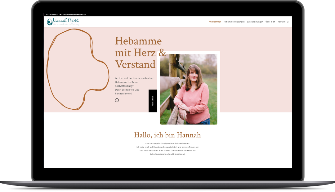 Arbeitsprobe, Referenz Webdesign Elsenfeld, Website für Hebamme Aschaffenburg